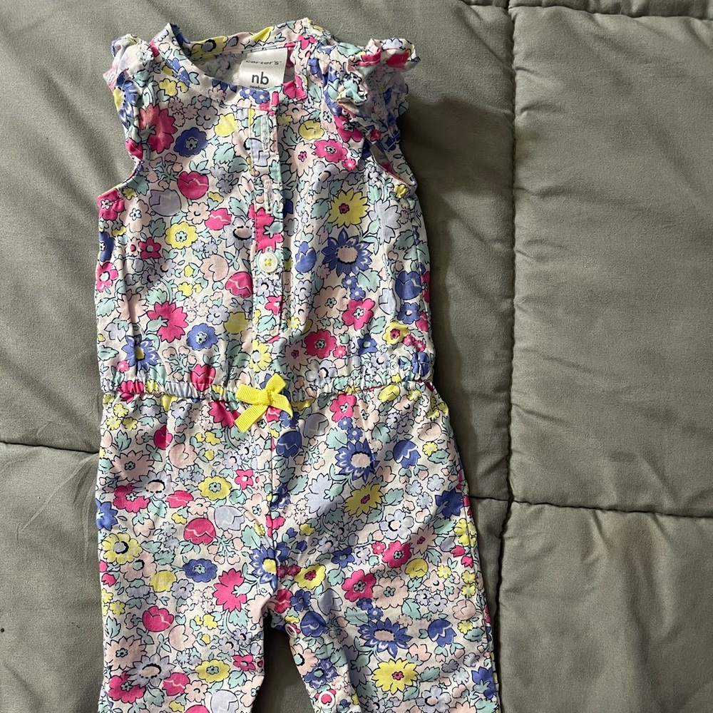 Newborn Girl Floral Romper